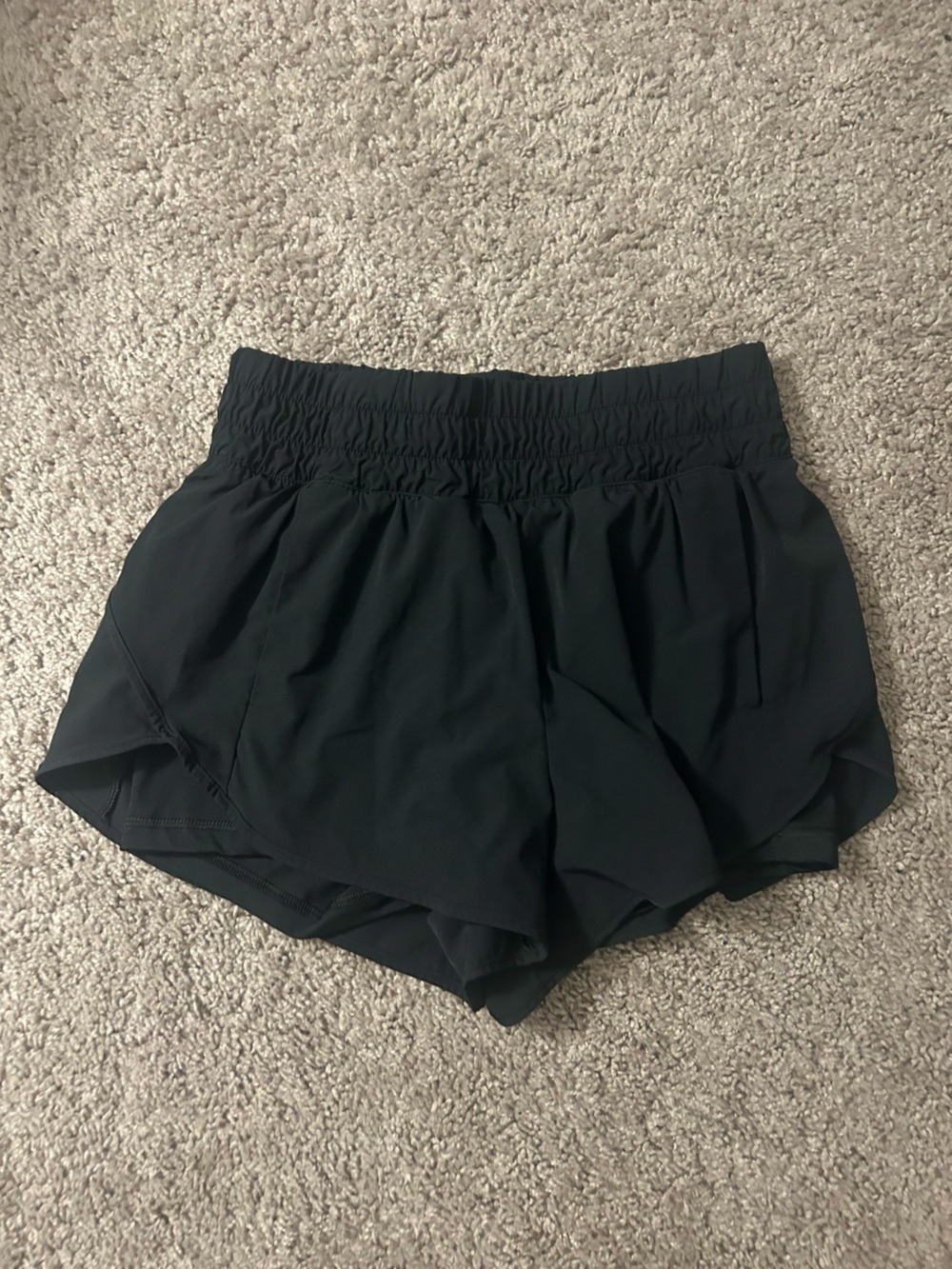 Avia Black Women's Athletic Running Shorts with Smocked Waist